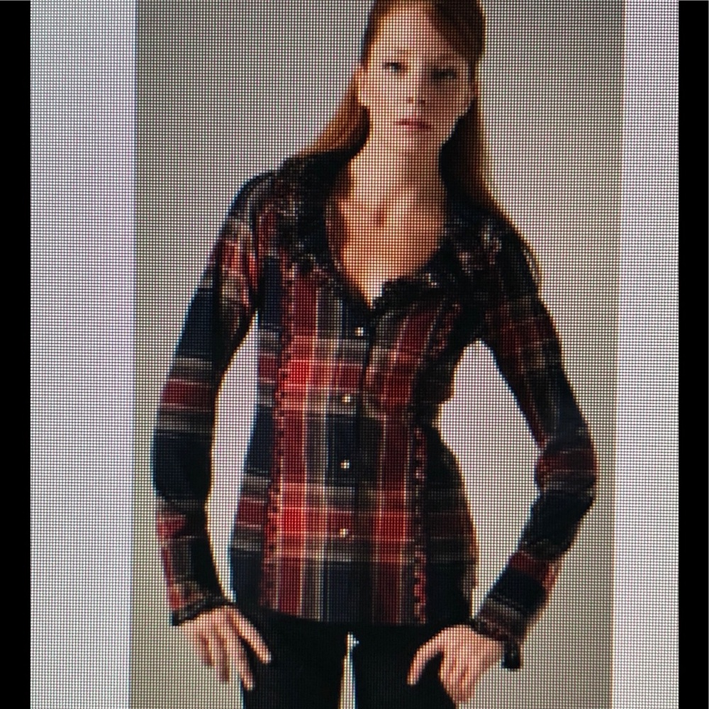 Jovovich-Hawk plaid shirt
